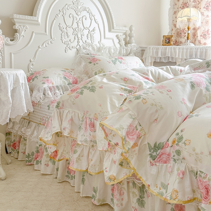 91家纺网 家纺一手货源 找家纺 （总）网红馆（ck家纺） 2026春夏新款小清新田园全棉印花床盖四件套