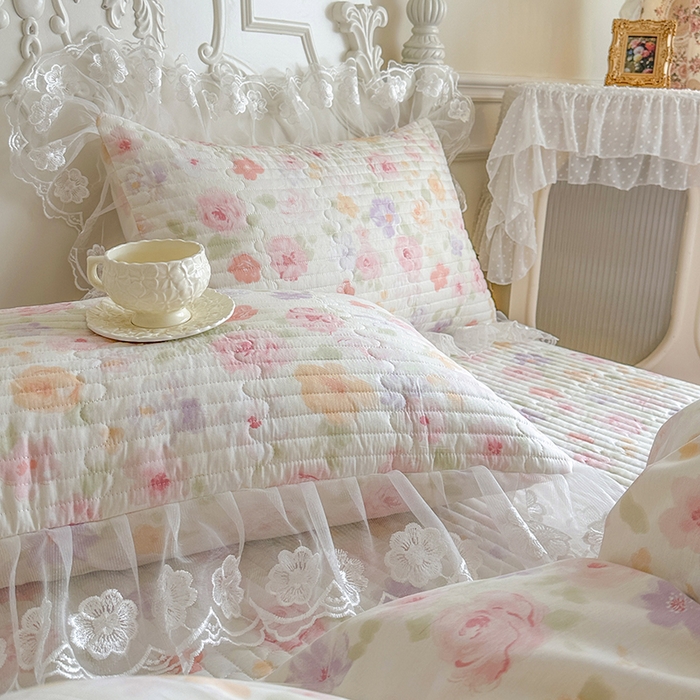 91家纺网 家纺一手货源 找家纺 网红馆（ck家纺） 2026春夏新款小清新田园全棉印花床盖四件套 幸福花海