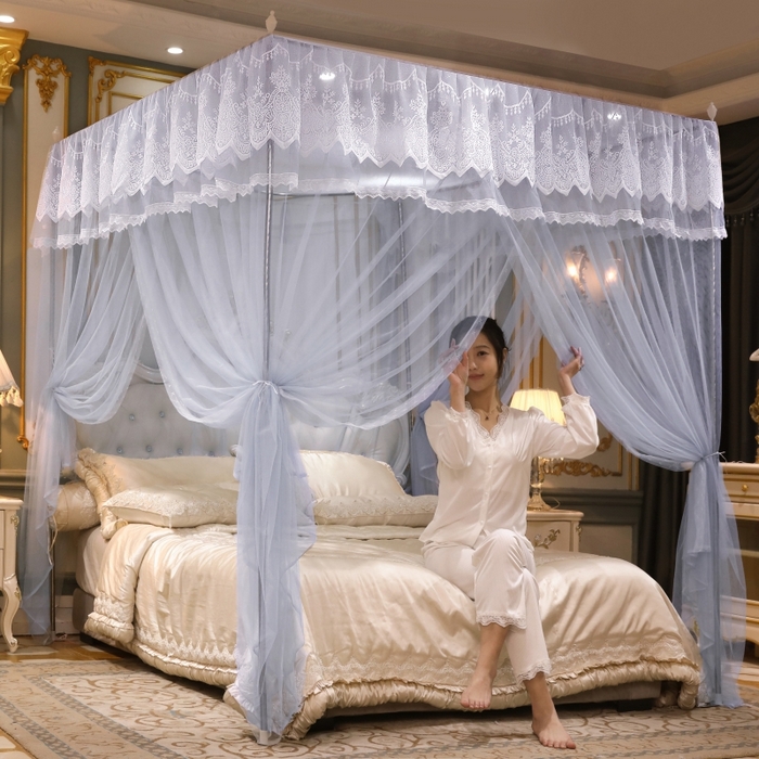 91家纺网 家纺一手货源 找家纺 （总）永旺家纺 2026新款宫廷落地三门开蚊帐--春暖花开