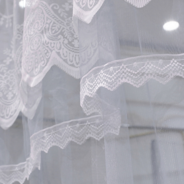 91家纺网 家纺一手货源 找家纺 永旺家纺 2026新款宫廷落地三门开蚊帐--春暖花开 灰色