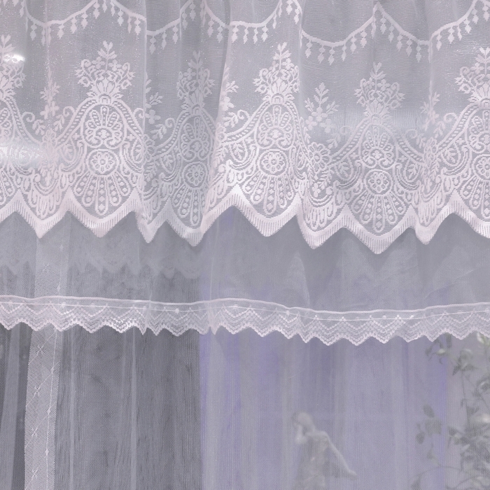 91家纺网 家纺一手货源 找家纺 永旺家纺 2026新款宫廷落地三门开蚊帐--春暖花开 灰色