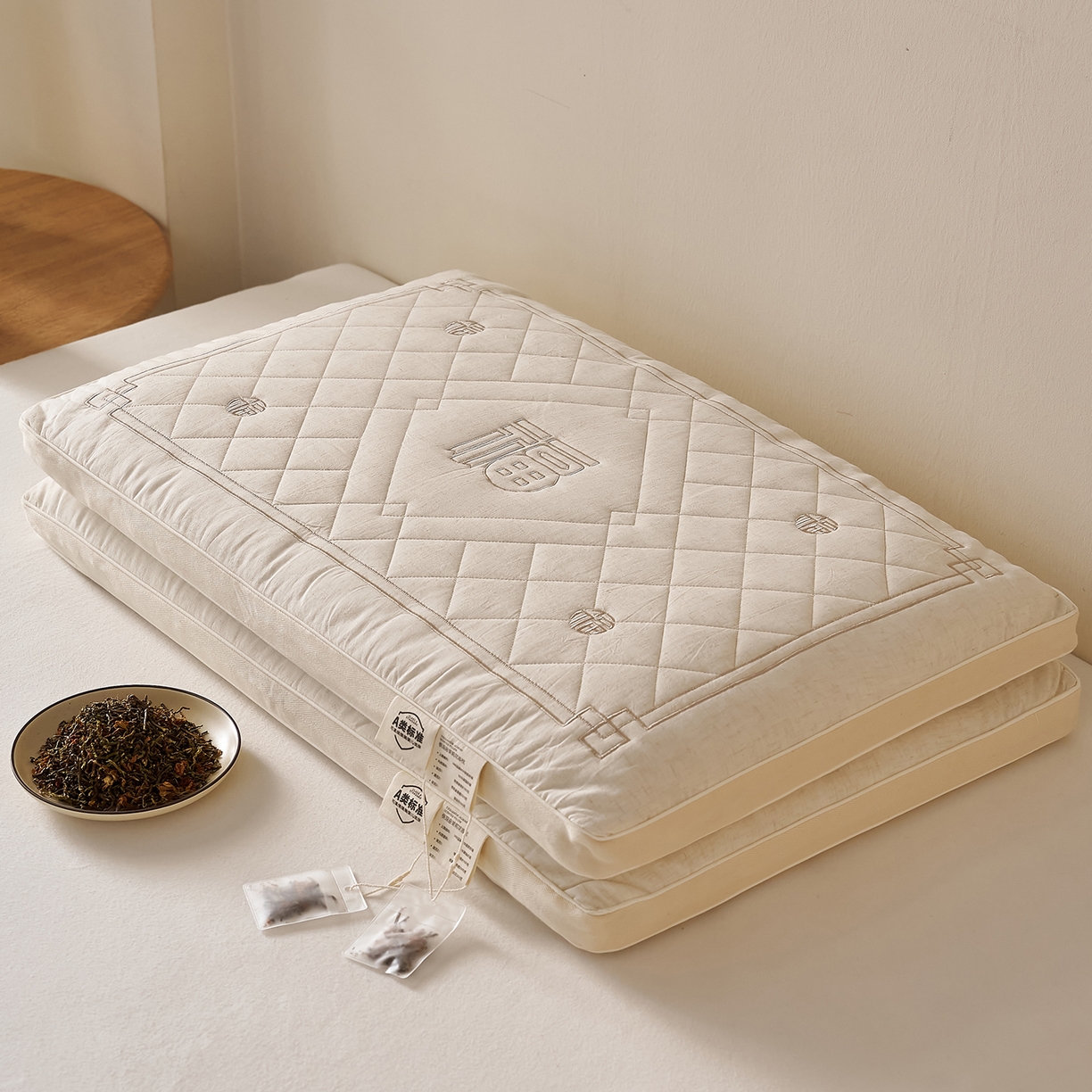 91家纺网 家纺一手货源 找家纺 （总）乐可 2026新款铁观音茉莉花香枕枕头枕芯