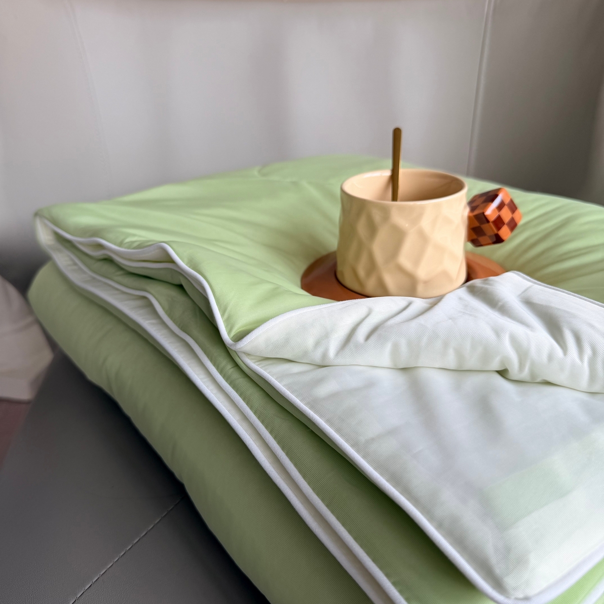 莱豫家纺 2026春夏新款A类凉感小冰皮夏凉被夏被空调被 薄荷奶绿