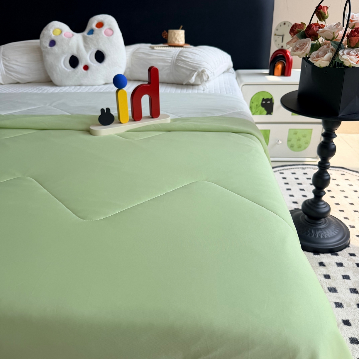 91家纺网 家纺一手货源 找家纺 莱豫家纺 2026春夏新款A类凉感小冰皮夏凉被夏被空调被 薄荷奶绿