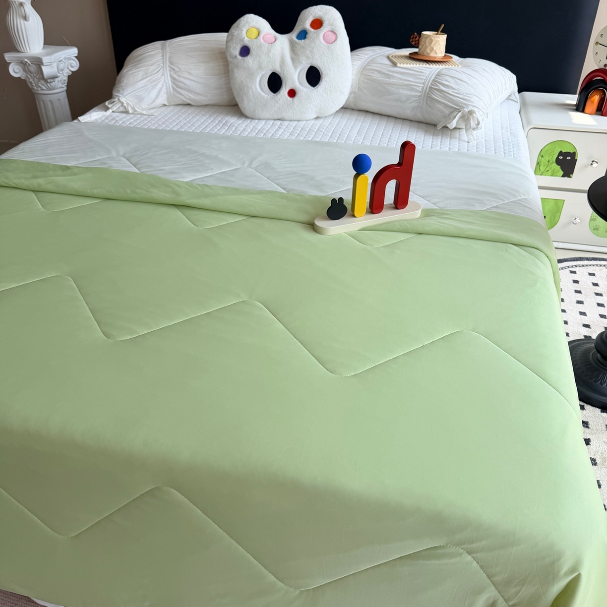 91家纺网 家纺一手货源 找家纺 莱豫家纺 2026春夏新款A类凉感小冰皮夏凉被夏被空调被 薄荷奶绿