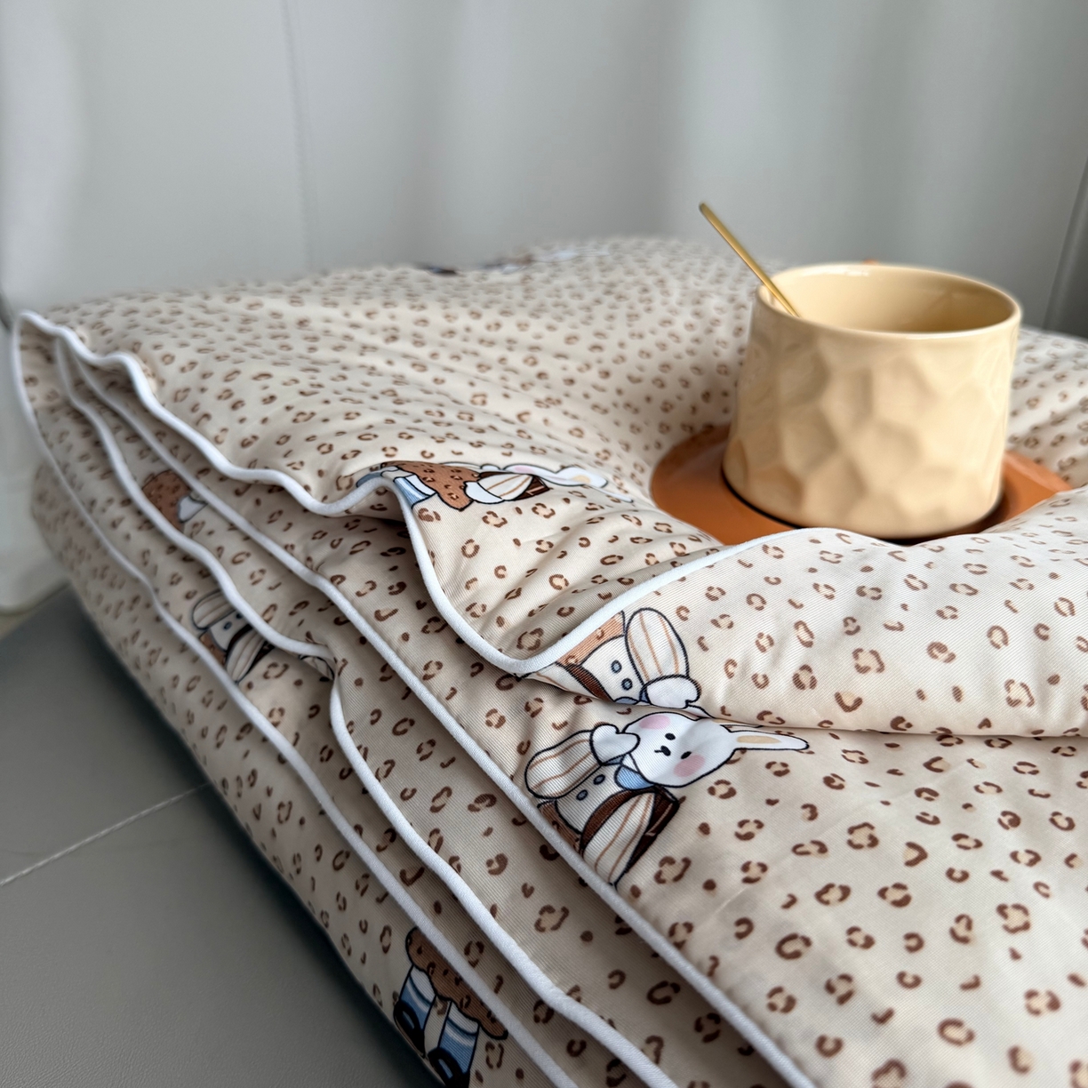 莱豫家纺 2026春夏新款A类凉感小冰皮夏凉被夏被空调被 豹纹小兔