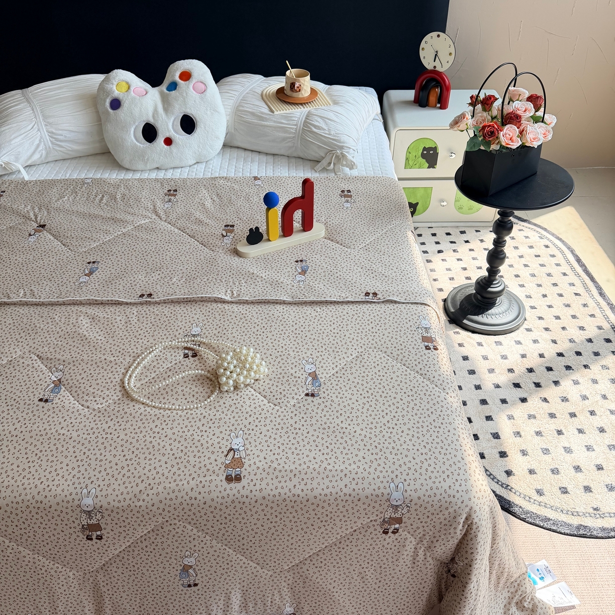 91家纺网 家纺一手货源 找家纺 莱豫家纺 2026春夏新款A类凉感小冰皮夏凉被夏被空调被 豹纹小兔