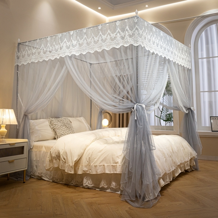 91家纺网 家纺一手货源 找家纺 （总）永旺家纺 2026新款加密帐纱唯美花边宫廷蚊帐-凤羽