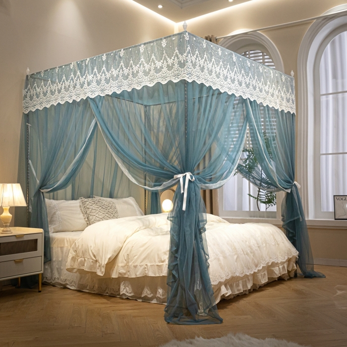 91家纺网 家纺一手货源 找家纺 （总）永旺家纺 2026新款加密帐纱唯美花边宫廷蚊帐-凤羽