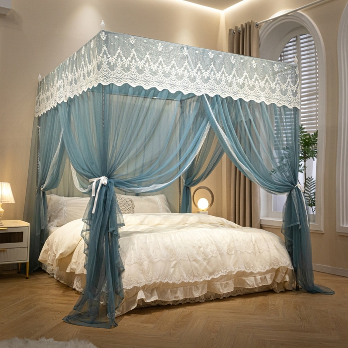 91家纺网 家纺一手货源 找家纺 （总）永旺家纺 2026新款加密帐纱唯美花边宫廷蚊帐-凤羽