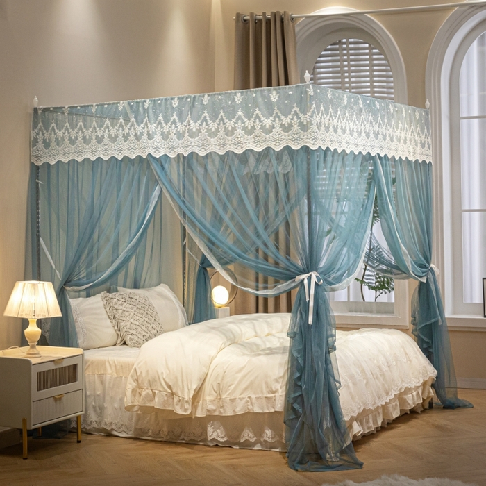 91家纺网 家纺一手货源 找家纺 （总）永旺家纺 2026新款加密帐纱唯美花边宫廷蚊帐-凤羽