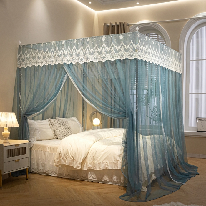 91家纺网 家纺一手货源 找家纺 （总）永旺家纺 2026新款加密帐纱唯美花边宫廷蚊帐-凤羽