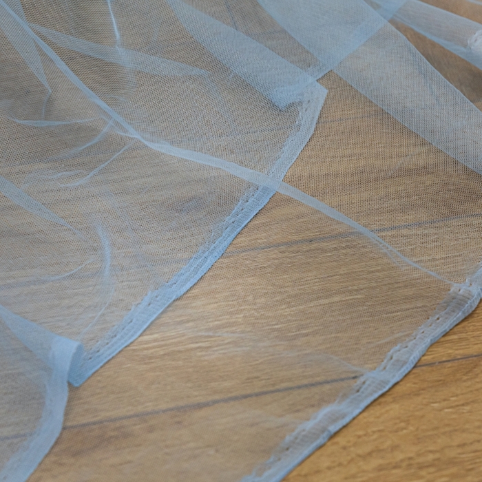 91家纺网 家纺一手货源 找家纺 永旺家纺 2026新款加密帐纱唯美花边宫廷蚊帐-凤羽 天蓝