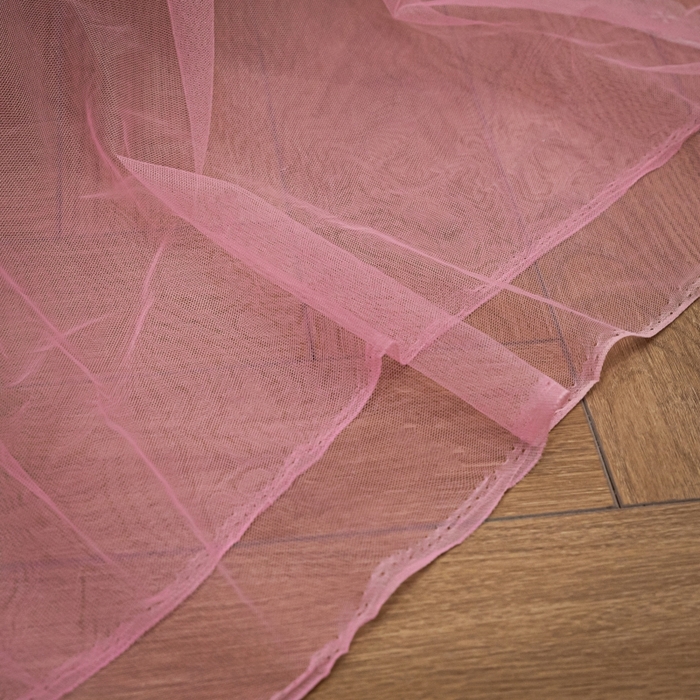 91家纺网 家纺一手货源 找家纺 永旺家纺 2026新款加密帐纱唯美花边宫廷蚊帐-凤羽 蜜桃粉