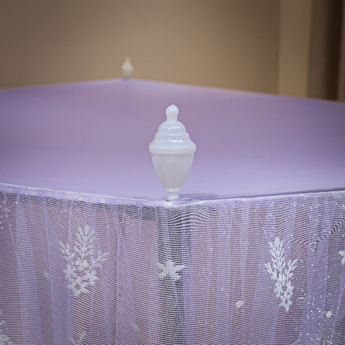 91家纺网 家纺一手货源 找家纺 永旺家纺 2026新款加密帐纱唯美花边宫廷蚊帐-凤羽 盈盈紫