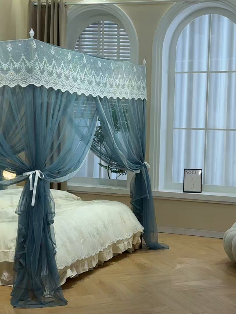 91家纺网 家纺一手货源 找家纺 （总）永旺家纺 2026新款加密帐纱唯美花边宫廷蚊帐-凤羽