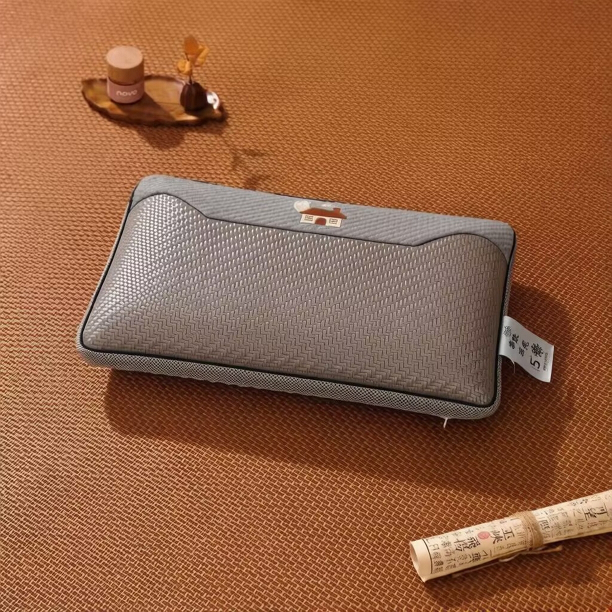 91家纺网 家纺一手货源 找家纺 永旺家纺 2026新款凉感PE藤枕枕头枕芯 浅灰