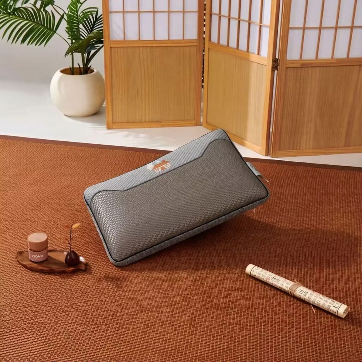 91家纺网 家纺一手货源 找家纺 永旺家纺 2026新款凉感PE藤枕枕头枕芯 浅灰