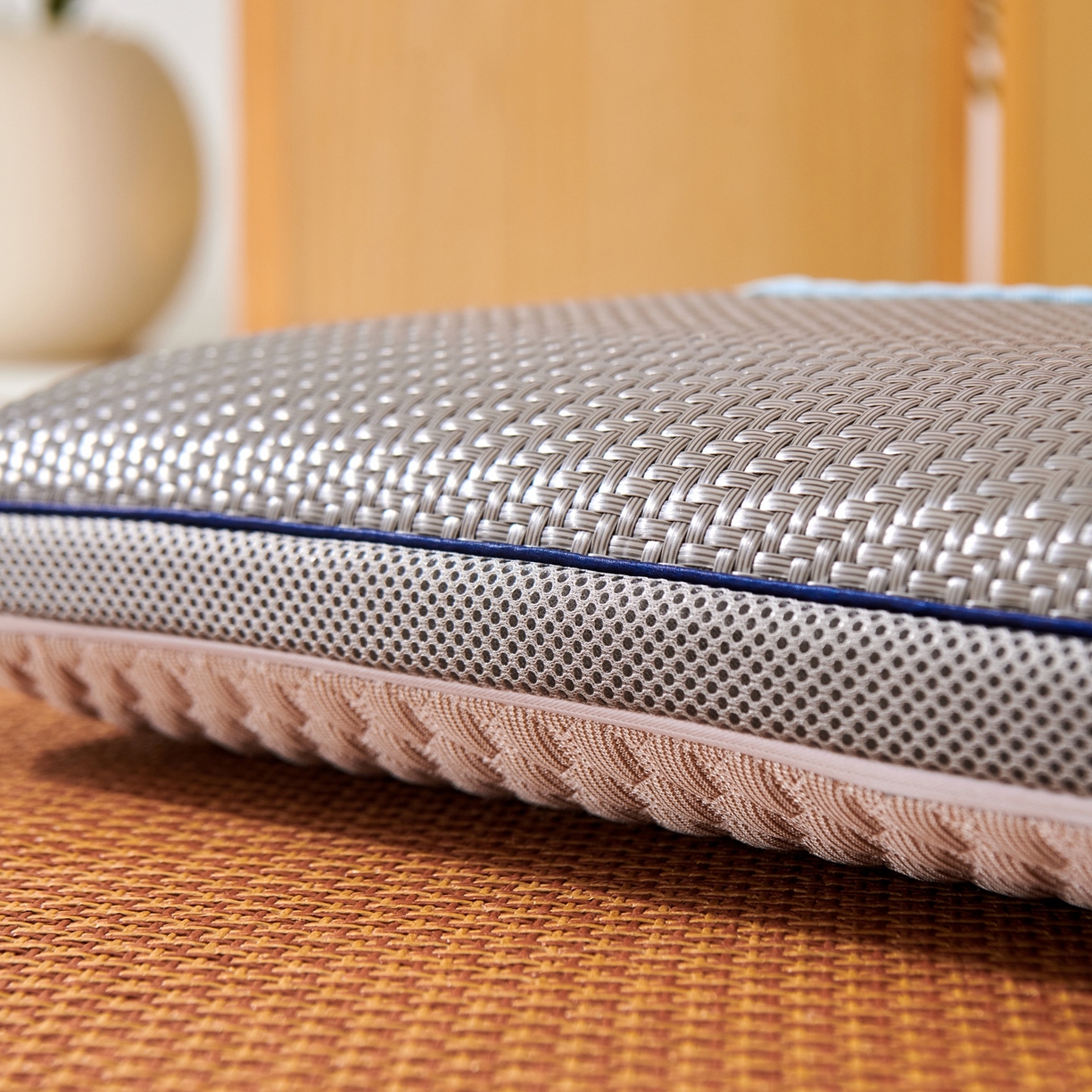 91家纺网 家纺一手货源 找家纺 永旺家纺 2026新款凉感PE藤枕枕头枕芯 浅灰