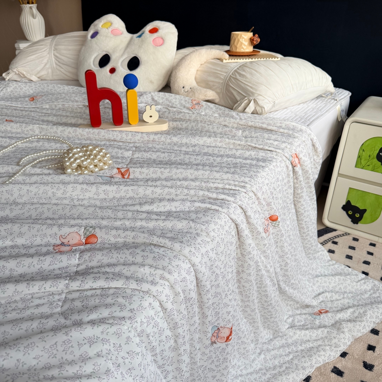 91家纺网 家纺一手货源 找家纺 莱豫家纺 2026春夏新款A类凉感小冰皮夏凉被夏被空调被 可爱小象