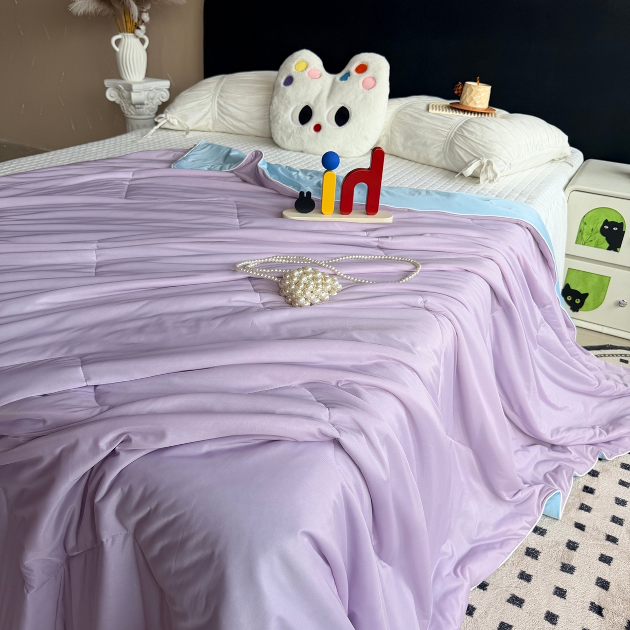 91家纺网 家纺一手货源 找家纺 莱豫家纺 2026春夏新款A类凉感小冰皮夏凉被夏被空调被 梅泥耶