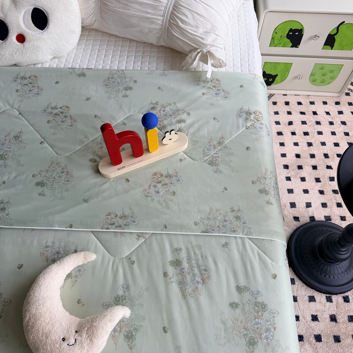 91家纺网 家纺一手货源 找家纺 莱豫家纺 2026春夏新款A类凉感小冰皮夏凉被夏被空调被 弥花集绿