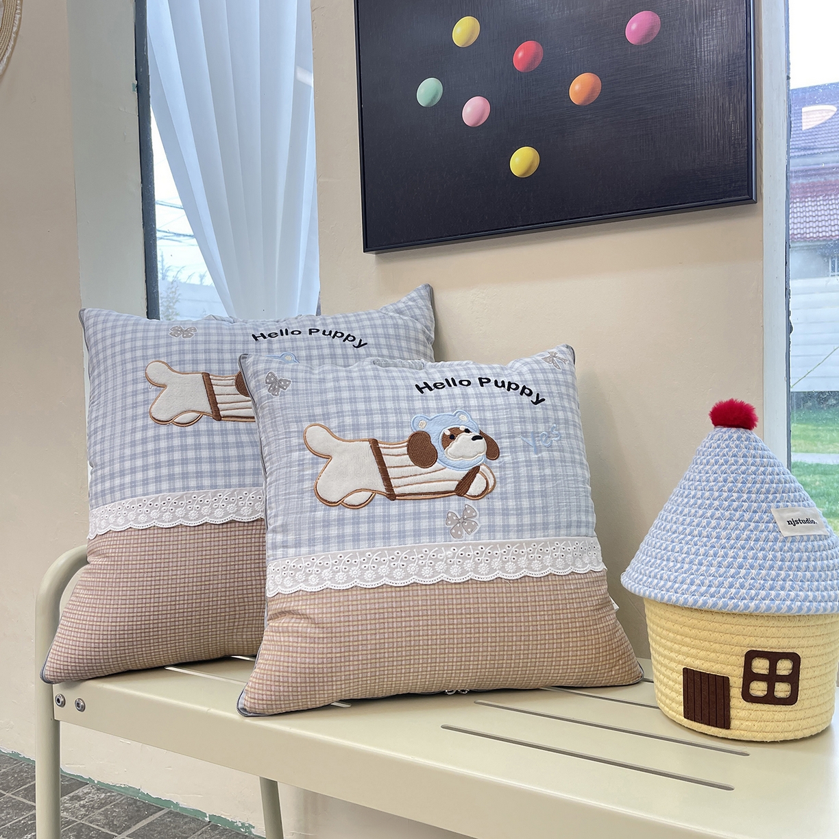 91家纺网 家纺一手货源 找家纺 （总）伊可爱抱枕被 2026新款四季款锦小棉仿棉蕾丝贴布绣抱枕被