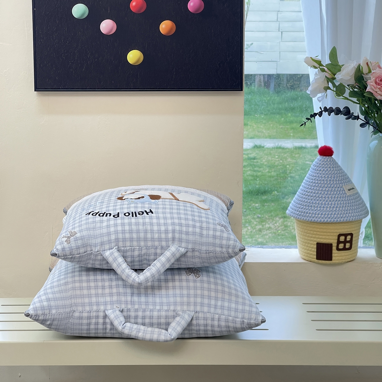 91家纺网 家纺一手货源 找家纺 （总）伊可爱抱枕被 2026新款四季款锦小棉仿棉蕾丝贴布绣抱枕被