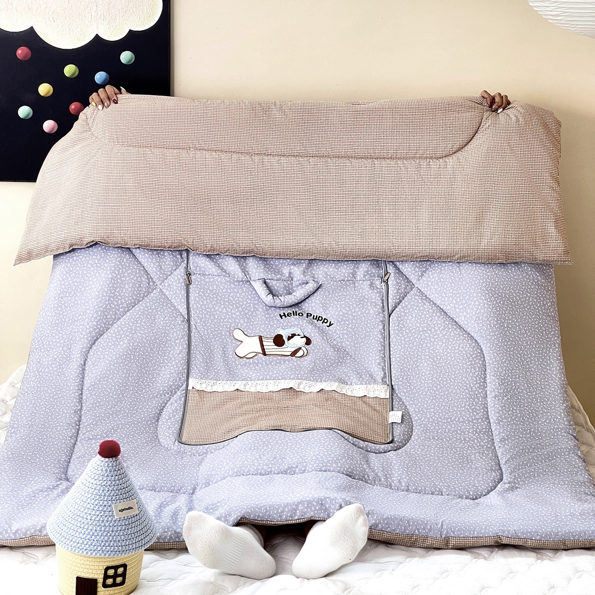 91家纺网 家纺一手货源 找家纺 （总）伊可爱抱枕被 2026新款四季款锦小棉仿棉蕾丝贴布绣抱枕被