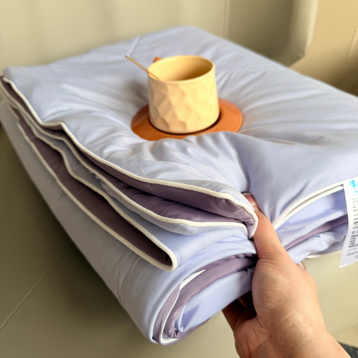 91家纺网 家纺一手货源 找家纺 莱豫家纺 2026春夏新款A类凉感小冰皮夏凉被夏被空调被 葡萄香耶