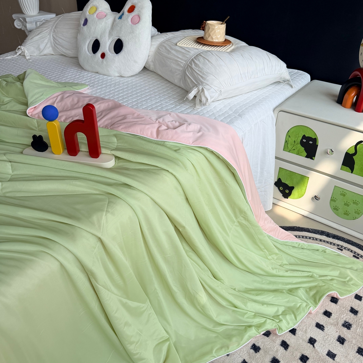 91家纺网 家纺一手货源 找家纺 莱豫家纺 2026春夏新款A类凉感小冰皮夏凉被夏被空调被 清凉西瓜