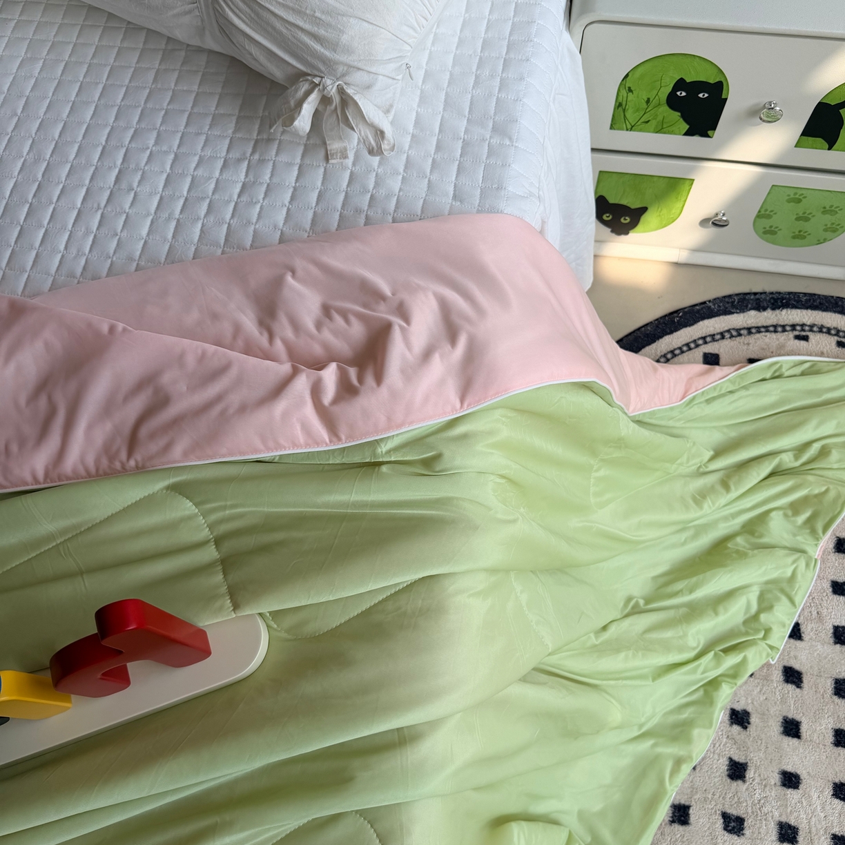 91家纺网 家纺一手货源 找家纺 莱豫家纺 2026春夏新款A类凉感小冰皮夏凉被夏被空调被 清凉西瓜