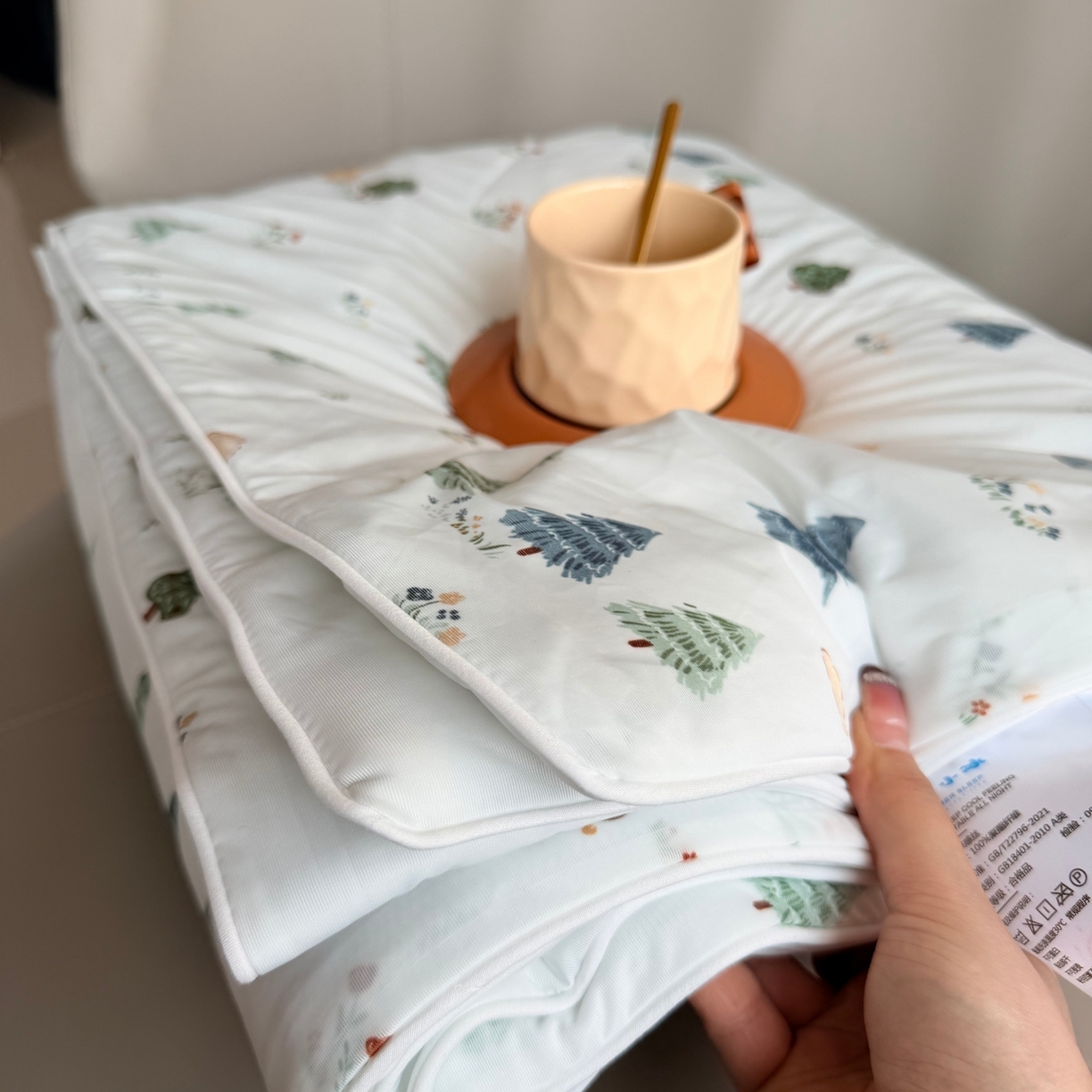 91家纺网 家纺一手货源 找家纺 莱豫家纺 2026春夏新款A类凉感小冰皮夏凉被夏被空调被 树语