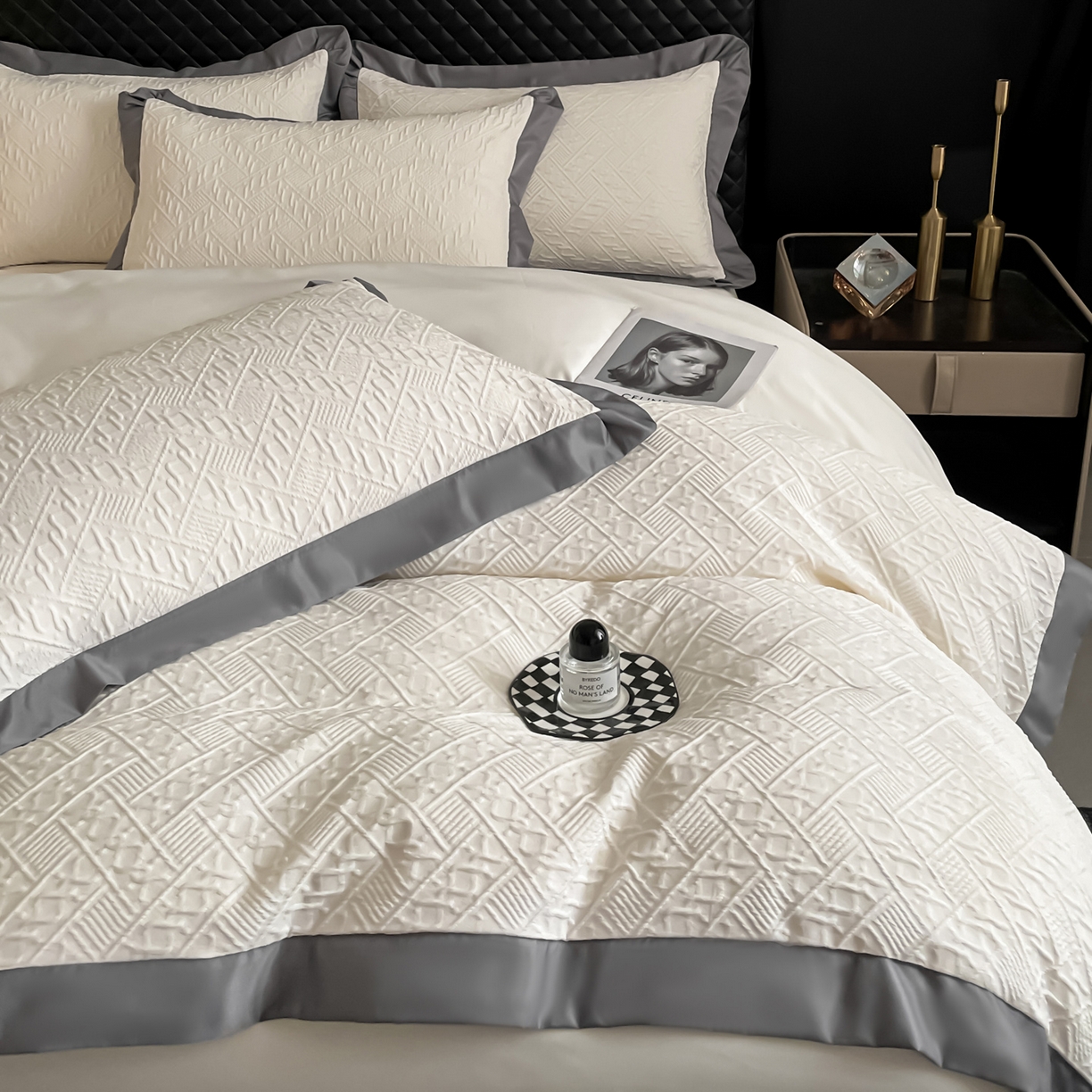 91家纺网 家纺一手货源 找家纺 （总）澳梵家居 2026新款A类法式立体浮雕双层提花水洗冰丝四件套