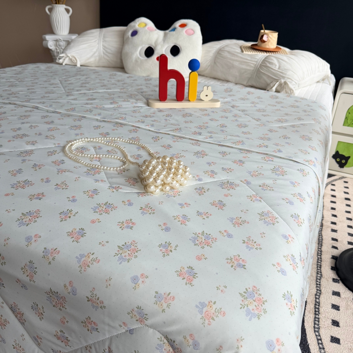 91家纺网 家纺一手货源 找家纺 莱豫家纺 2026春夏新款A类凉感小冰皮夏凉被夏被空调被 夏日小花