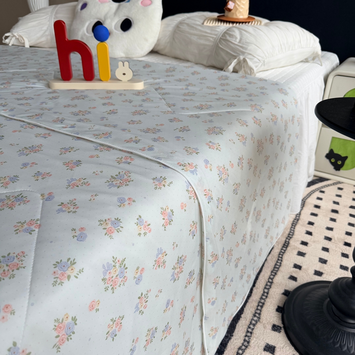 91家纺网 家纺一手货源 找家纺 莱豫家纺 2026春夏新款A类凉感小冰皮夏凉被夏被空调被 夏日小花