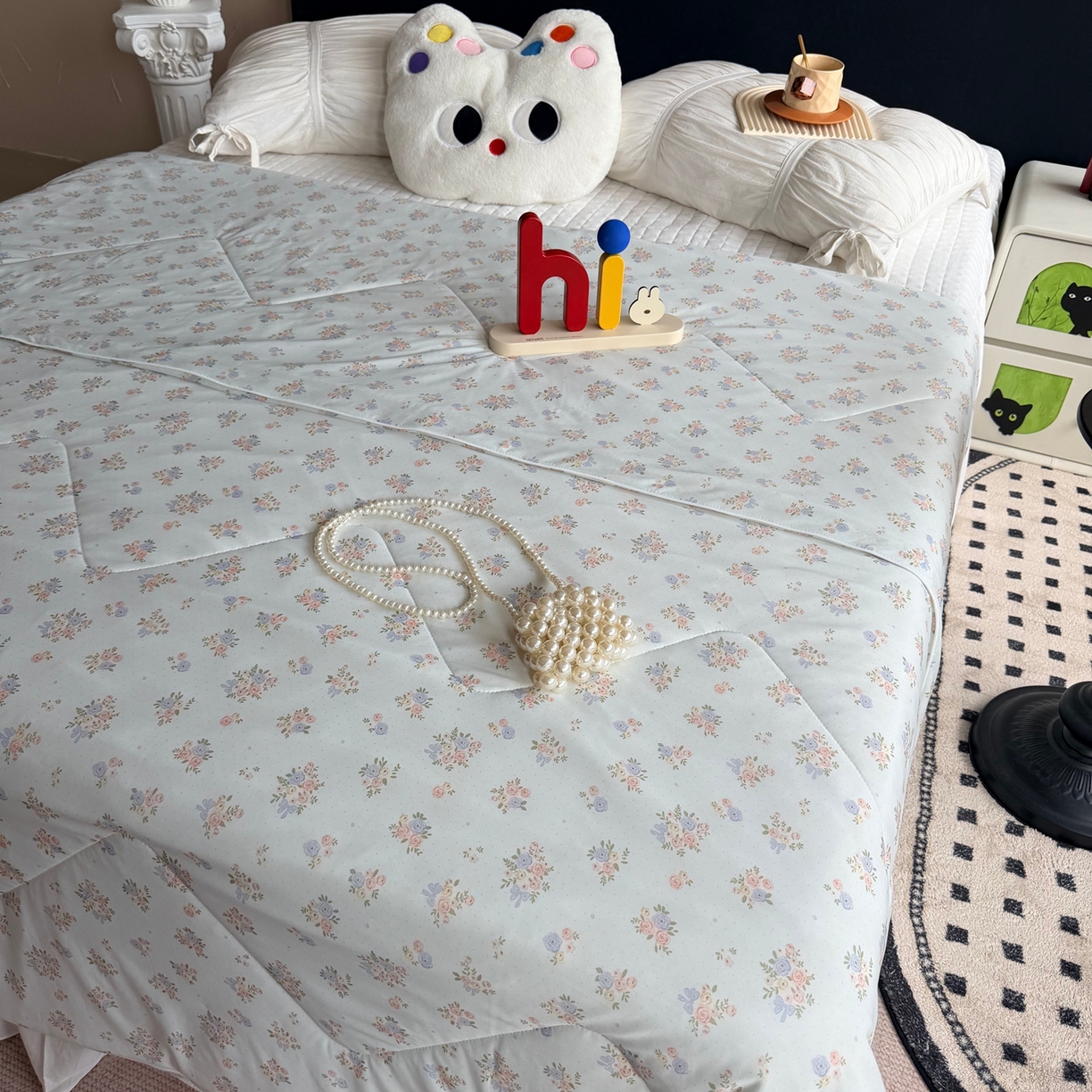 91家纺网 家纺一手货源 找家纺 莱豫家纺 2026春夏新款A类凉感小冰皮夏凉被夏被空调被 夏日小花