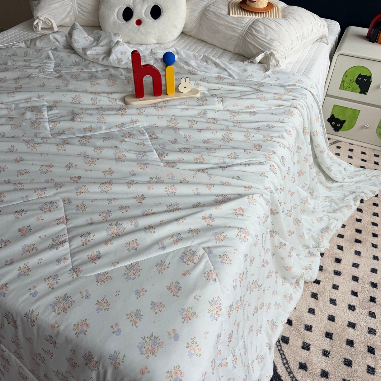 91家纺网 家纺一手货源 找家纺 莱豫家纺 2026春夏新款A类凉感小冰皮夏凉被夏被空调被 夏日小花