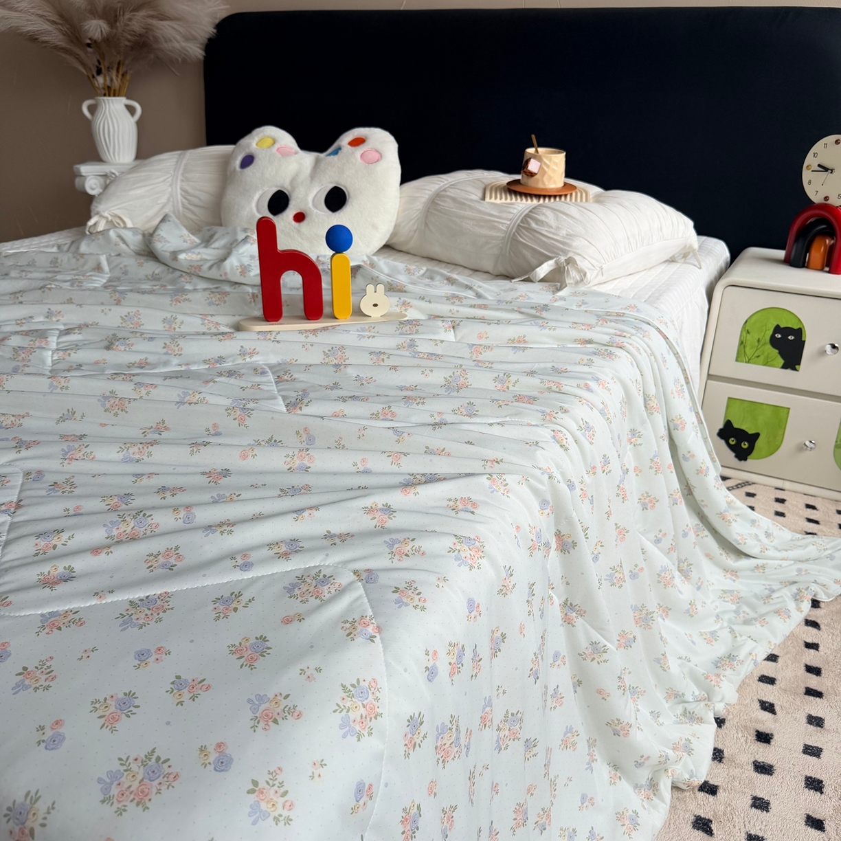 91家纺网 家纺一手货源 找家纺 莱豫家纺 2026春夏新款A类凉感小冰皮夏凉被夏被空调被 夏日小花