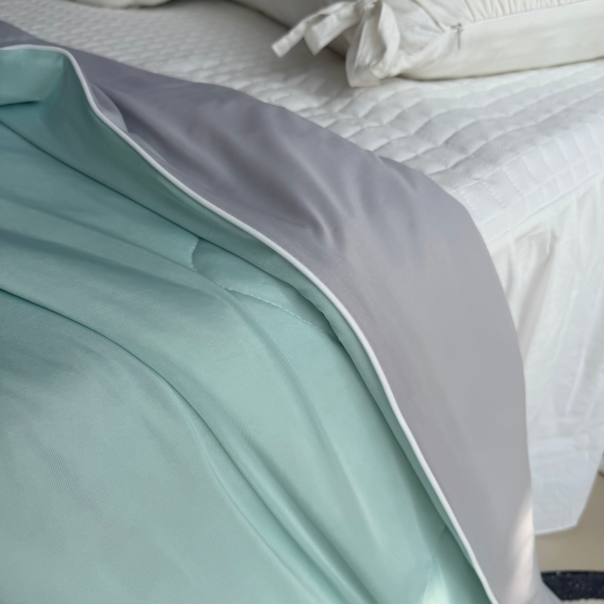 91家纺网 家纺一手货源 找家纺 莱豫家纺 2026春夏新款A类凉感小冰皮夏凉被夏被空调被 香草奶冻