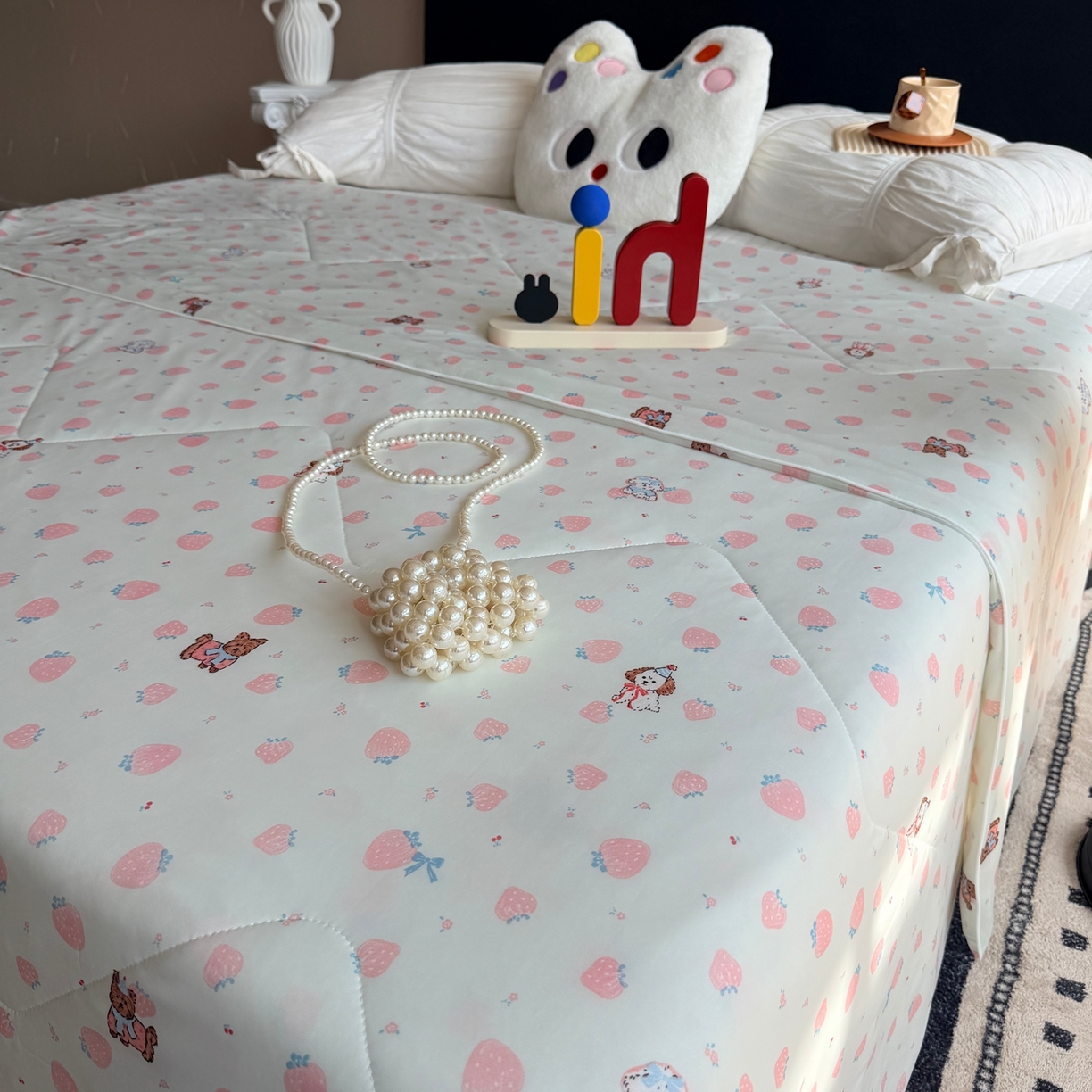 91家纺网 家纺一手货源 找家纺 莱豫家纺 2026春夏新款A类凉感小冰皮夏凉被夏被空调被 小草莓绿