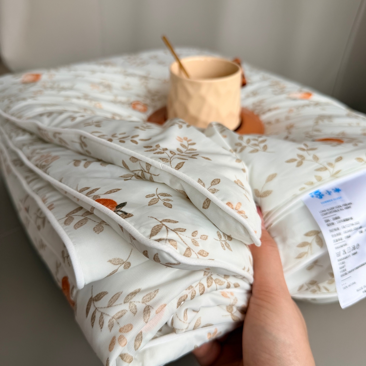 91家纺网 家纺一手货源 找家纺 莱豫家纺 2026春夏新款A类凉感小冰皮夏凉被夏被空调被 小橘子