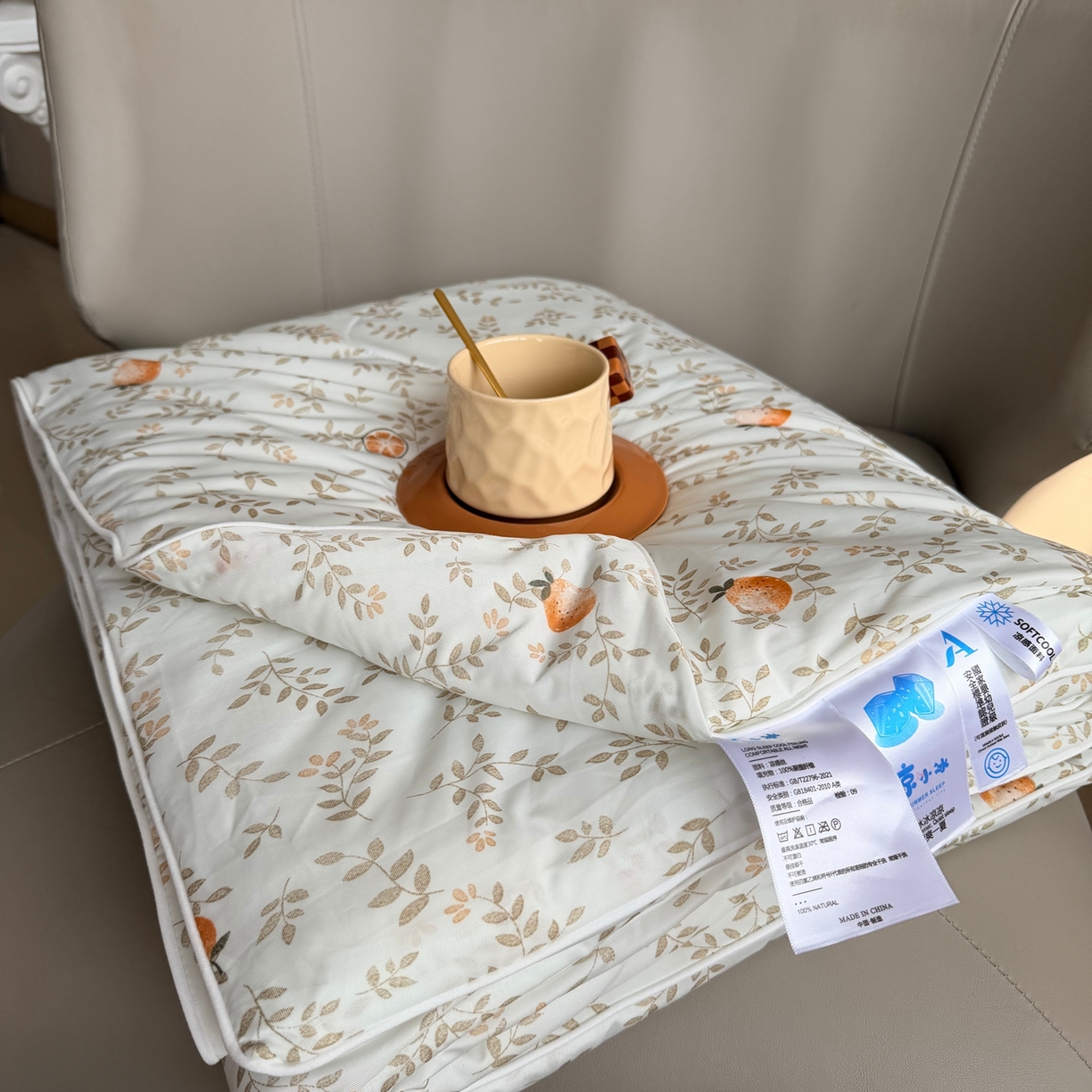 91家纺网 家纺一手货源 找家纺 莱豫家纺 2026春夏新款A类凉感小冰皮夏凉被夏被空调被 小橘子