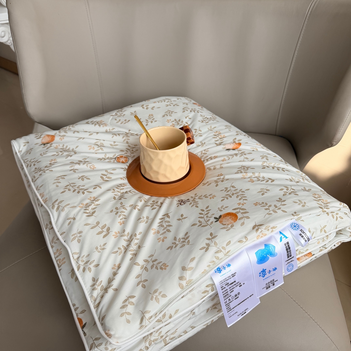 91家纺网 家纺一手货源 找家纺 莱豫家纺 2026春夏新款A类凉感小冰皮夏凉被夏被空调被 小橘子