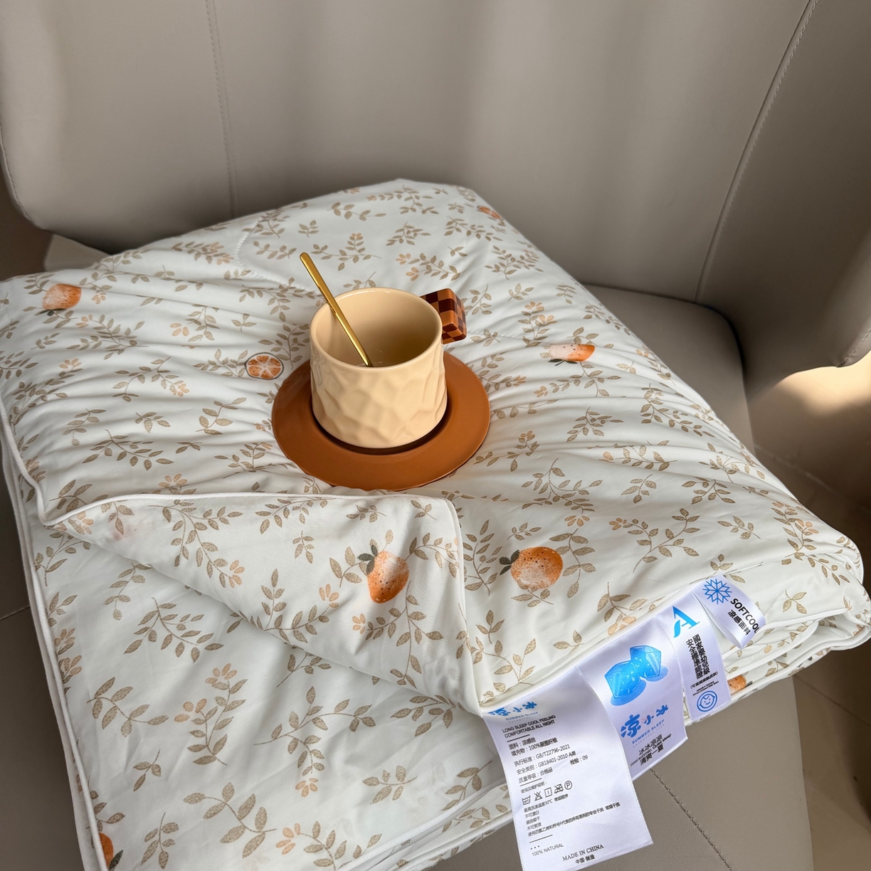 91家纺网 家纺一手货源 找家纺 莱豫家纺 2026春夏新款A类凉感小冰皮夏凉被夏被空调被 小橘子