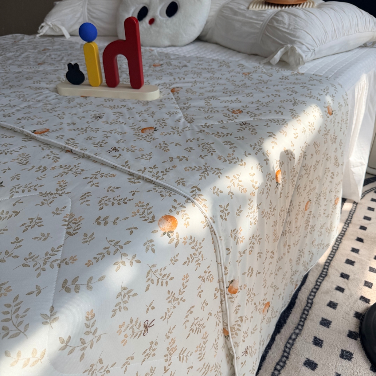 91家纺网 家纺一手货源 找家纺 莱豫家纺 2026春夏新款A类凉感小冰皮夏凉被夏被空调被 小橘子