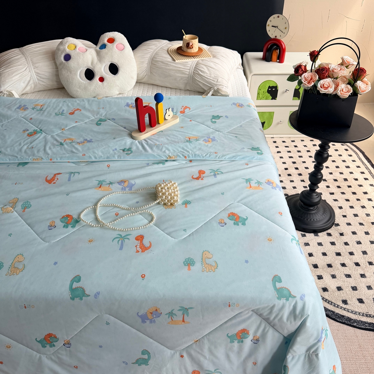 91家纺网 家纺一手货源 找家纺 莱豫家纺 2026春夏新款A类凉感小冰皮夏凉被夏被空调被 小恐龙