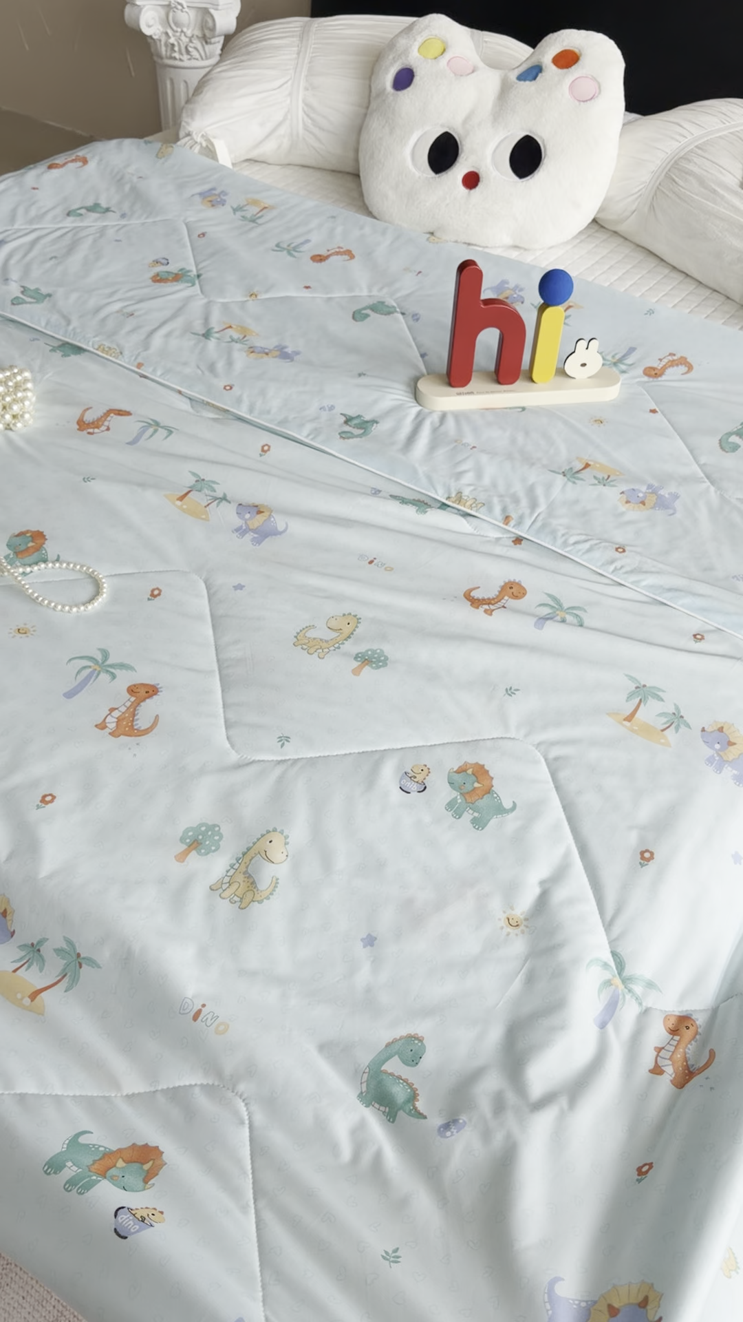 91家纺网 家纺一手货源 找家纺 莱豫家纺 2026春夏新款A类凉感小冰皮夏凉被夏被空调被 小恐龙