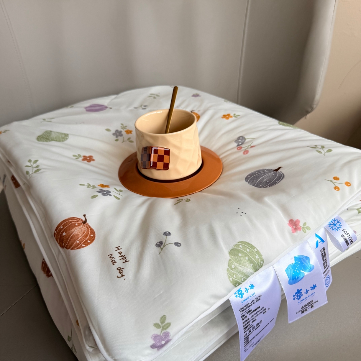 91家纺网 家纺一手货源 找家纺 莱豫家纺 2026春夏新款A类凉感小冰皮夏凉被夏被空调被 小南瓜米