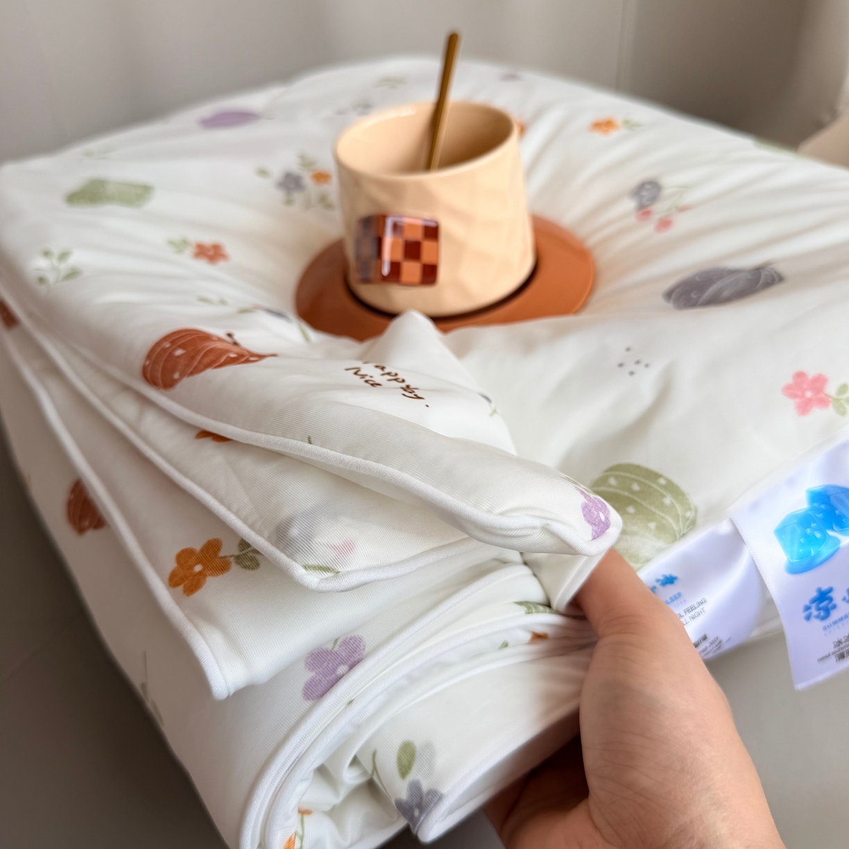 91家纺网 家纺一手货源 找家纺 莱豫家纺 2026春夏新款A类凉感小冰皮夏凉被夏被空调被 小南瓜米